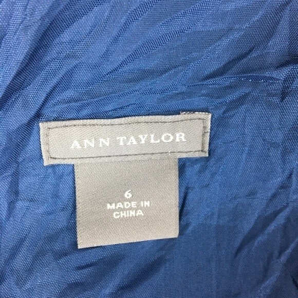 Ann Taylor Blue 100% Silk Sleeveless Dress 6 - Picture 6 of 7